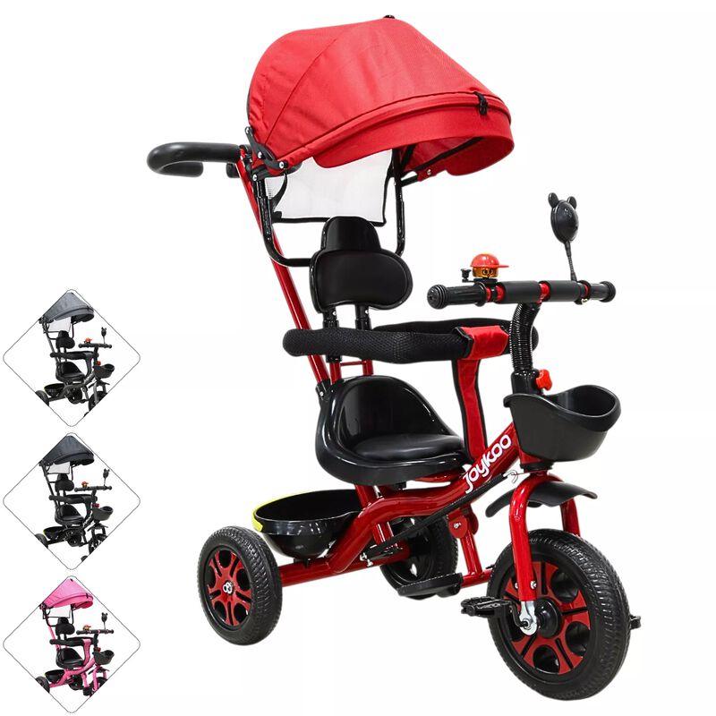 Triciclo Infantil Toldo Protector Bast&oacute;n Dirigi... image number null