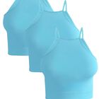 SET DE 3 CROP TOP DE MUJER TOP-09-PX3 AZUL CLARO, AZUL CLARO Y AZUL CLARO  DEPORTIVO O CASUAL
