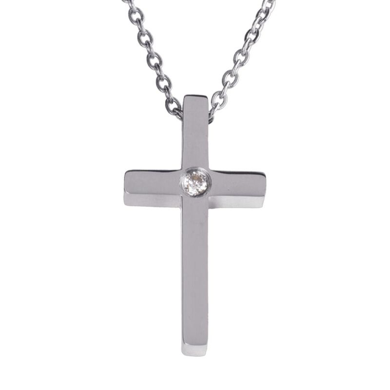 Collar Mujer Acero Inoxidable Cruz, Regalo Reli... image number null