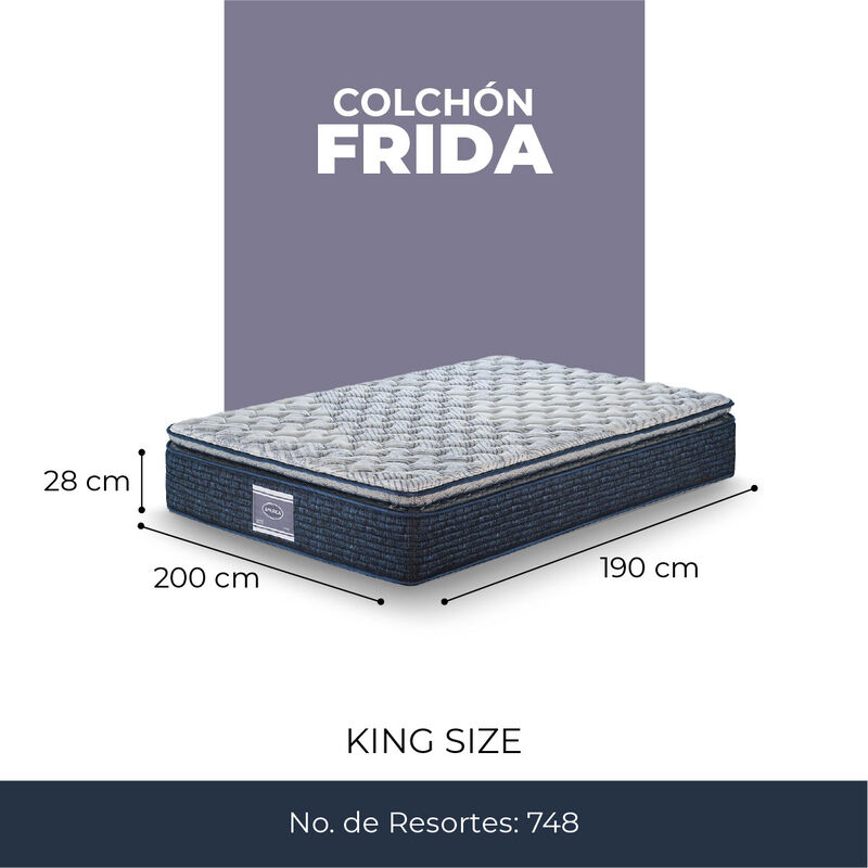 Colch&oacute;n King Size America Frida  + Set De Blanc... image number null