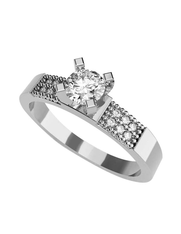 Anillo de Compromiso en Oro de 10K con Circonia... image number null