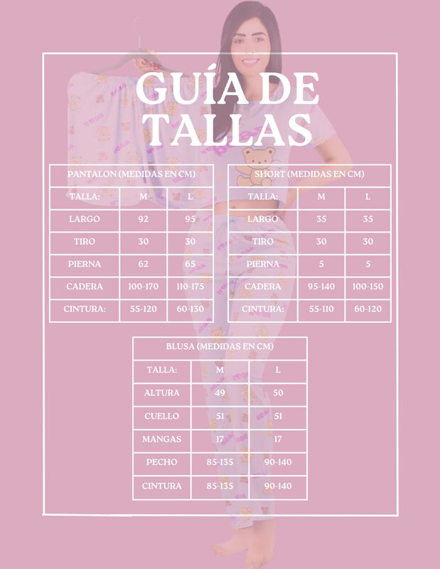 Pijama De 3 Piezas Mujer Pantalon Short Y Playe... image number null