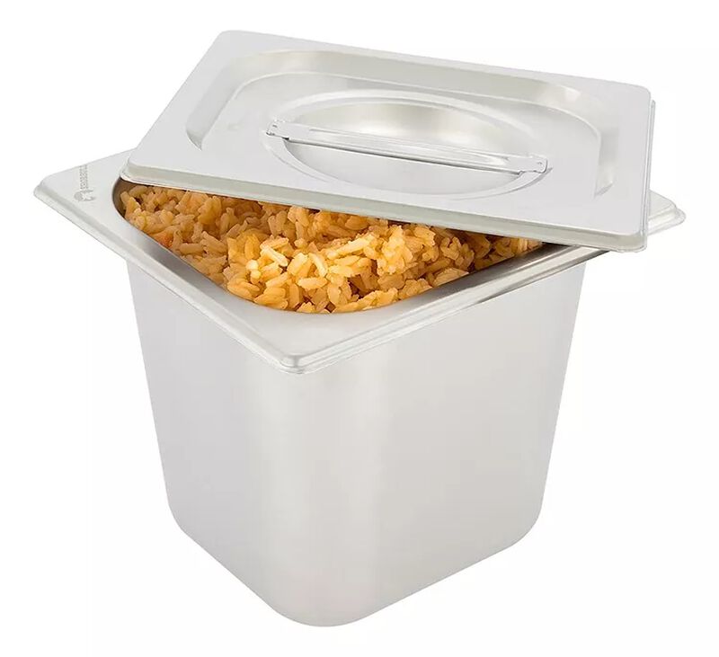 Inserto acero inoxidable 1/6 6cm con tapa Shorb... image number null