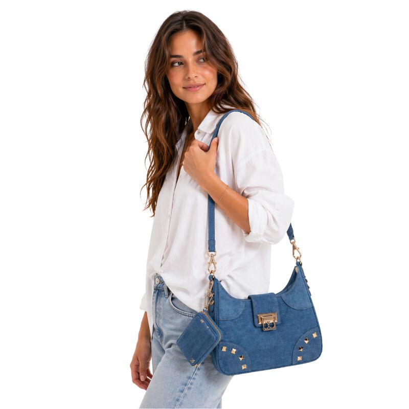 Bolso Cloe Hobo Mediano Color Azul Marino 2blcp... image number null