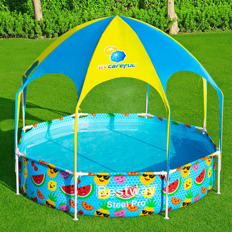 Alberca R&iacute;gida Redonda con Toldo 2.44X51cm Deco... image number null