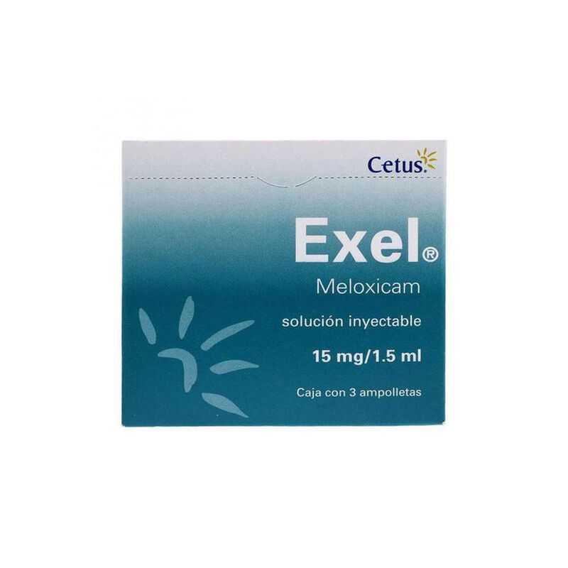 Exel 15mg/1.5ml caja con 3 ampolletas image number null
