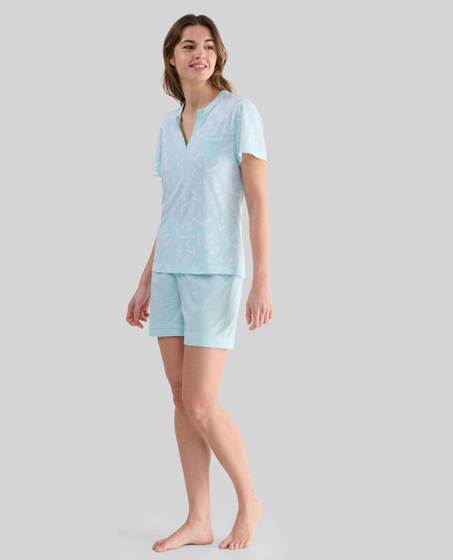 Pijama Corto Hojas Verde image number null