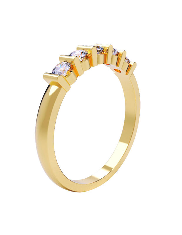 Anillo de Compromiso en Oro Amarillo 10K con Ci... image number null