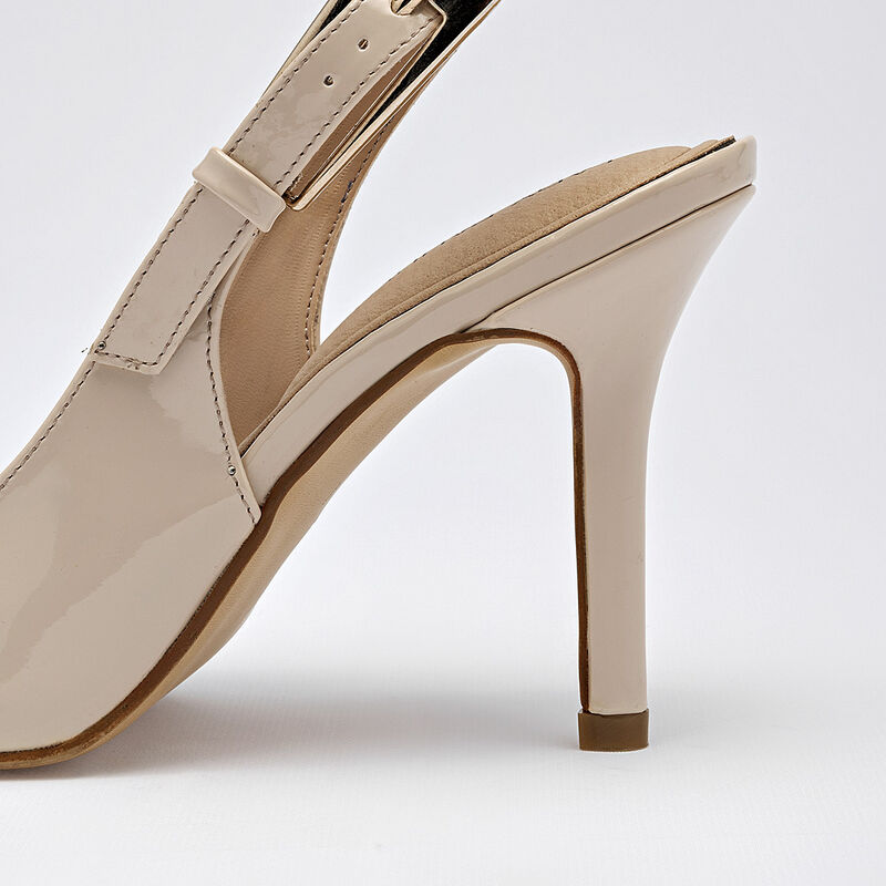 Lady Paulina zapatilla para mujer beige charol ... image number null