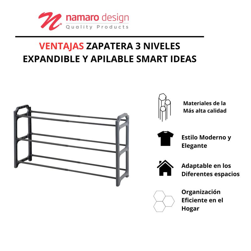 Zapatera 3 Niveles Expandible Y Apilable Smart ... image number null