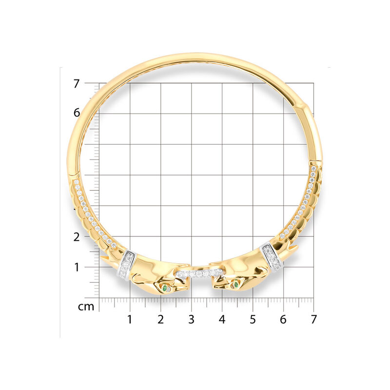 Pulsera De Jaguar De Oro Amarillo Con Blanco 14... image number null