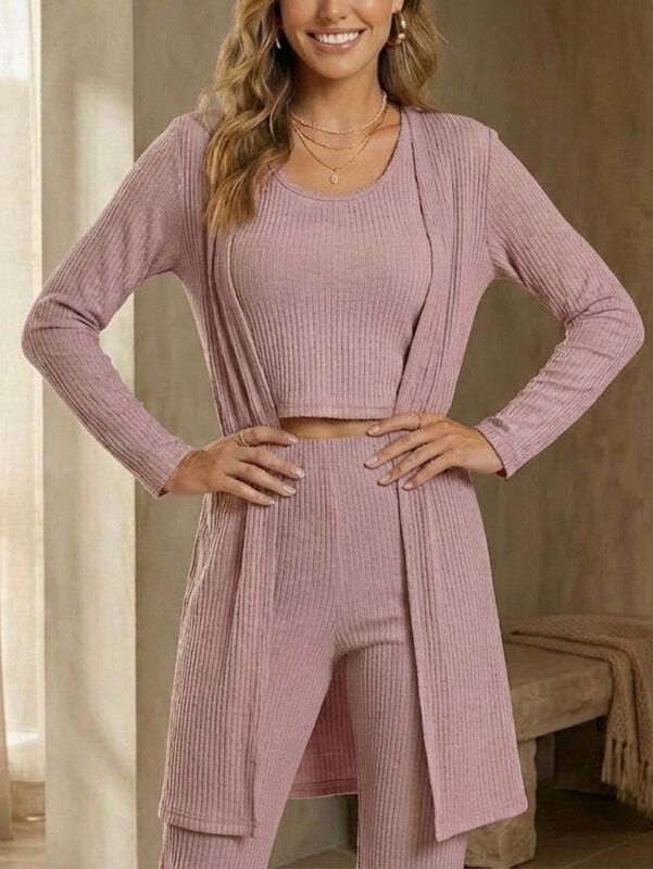 Conjunto Casual 3 Piezas Pantal&oacute;n, Blusa y C&aacute;rd... image number null