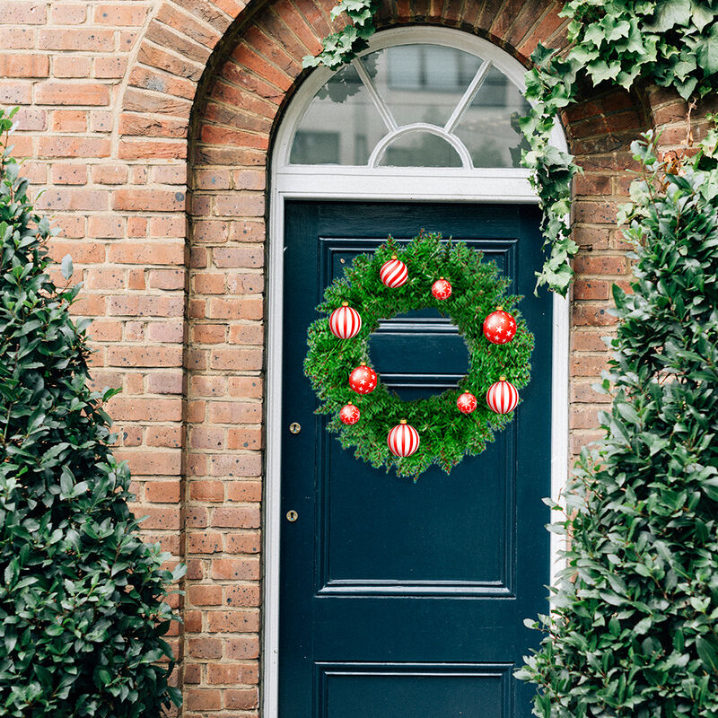 Corona Navide&ntilde;a Verde Claro Adorno Artificial 6... image number null