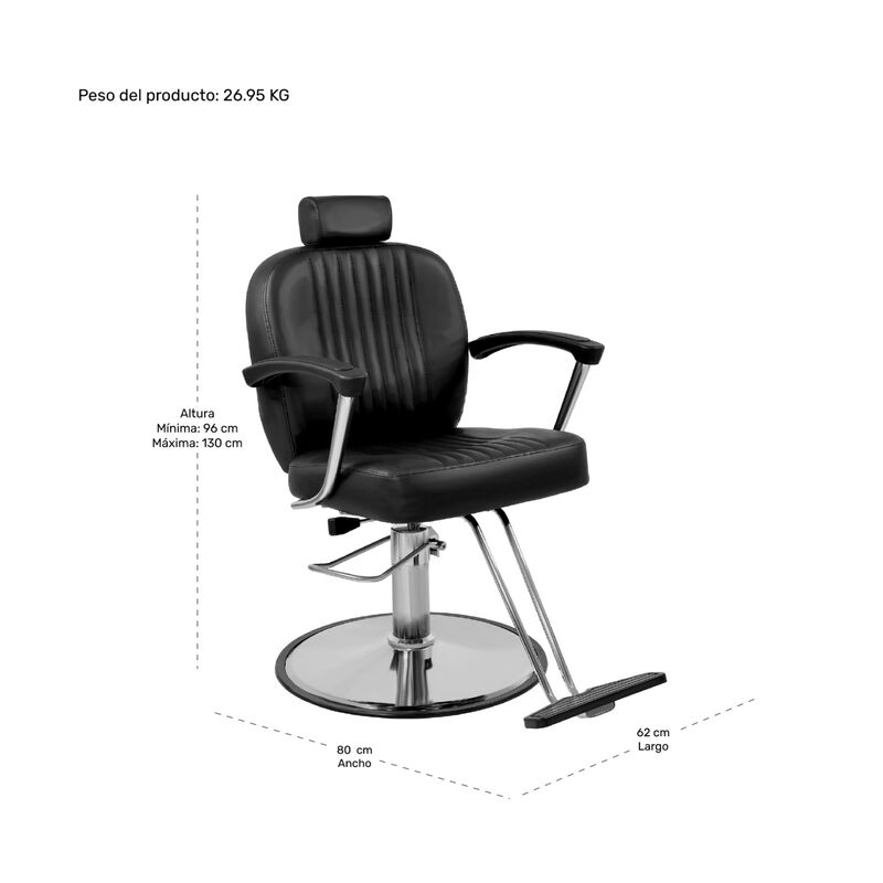 Sillon Silla Barberia Estetica Clasica 360&deg; Mod... image number null