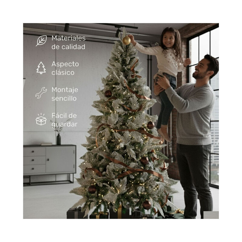 Arbol Navidad Nevado Premium 1.9m Pino Escarcha... image number null