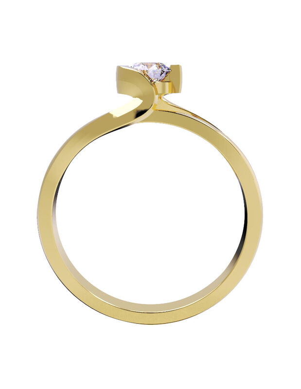 Anillo de Compromiso en Oro de 14K con Circonia... image number null