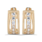 Arracadas De Oro Amarillo 14k Con Zirconias (10mm Aprox.)