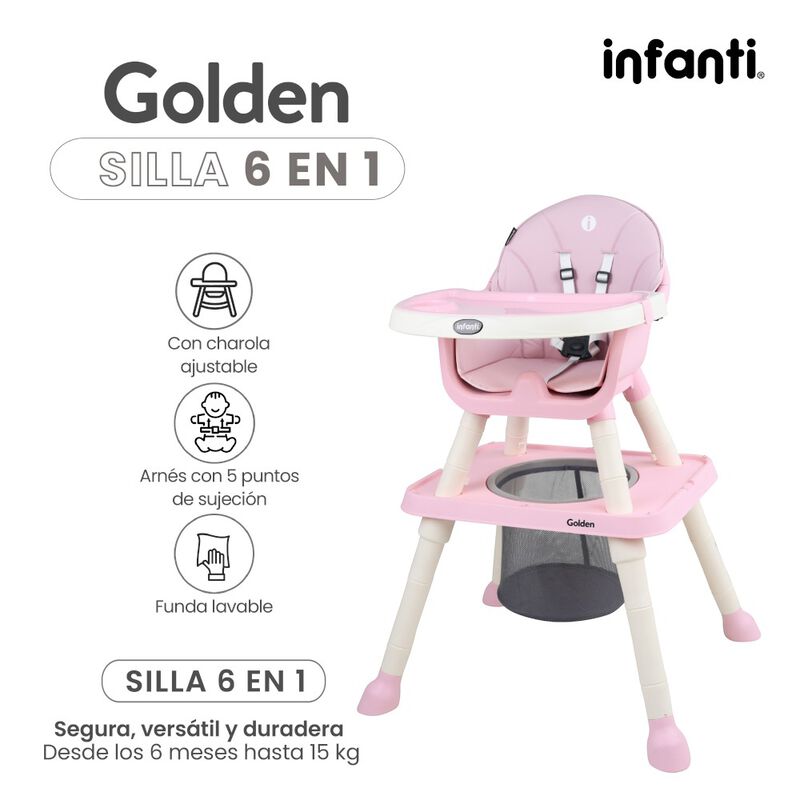 Silla Alta Infanti 6 En 1 Golden Multifuncional... image number null
