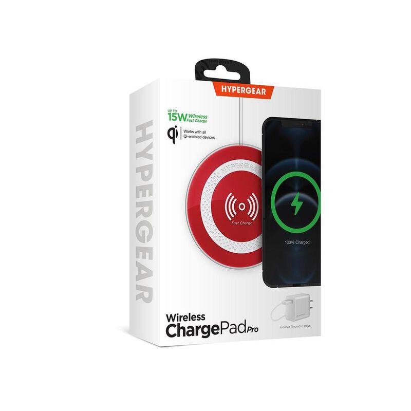 Base Cargador HYPERGEAR inal&aacute;mbrico Qi 15W Rojo... image number null