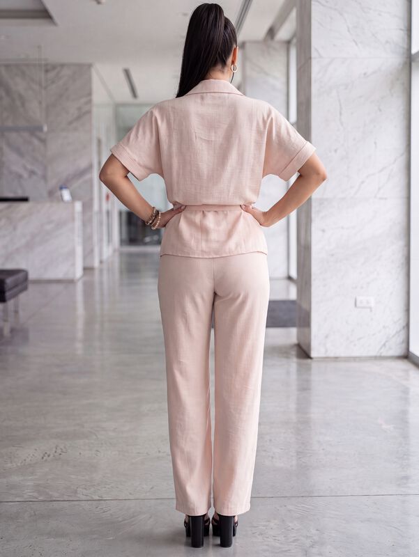 Conjunto 2 Piezas, Blusa Con Cintur&oacute;n Ajustable... image number null