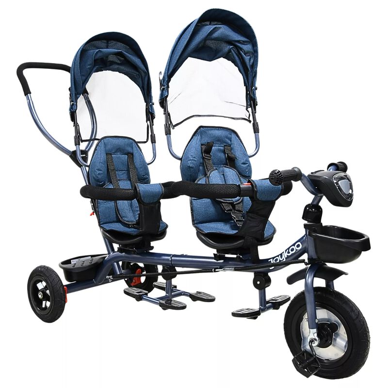 Triciclo Doble Ni&ntilde;os Asiento Giratorio Gemelar ... image number null