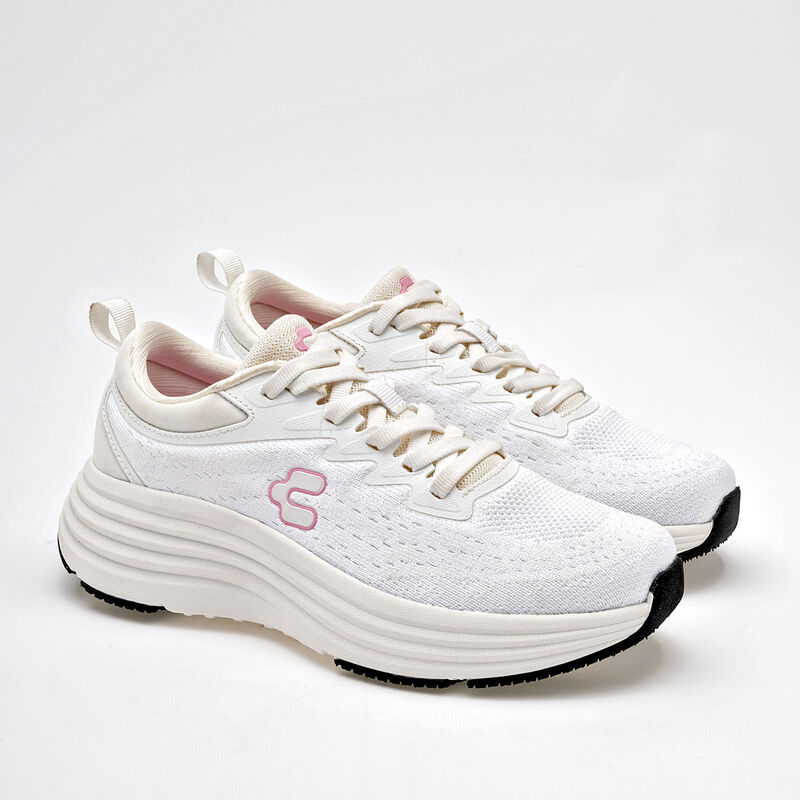 Charly Tenis urbano para mujer blanco rosa, has... image number null