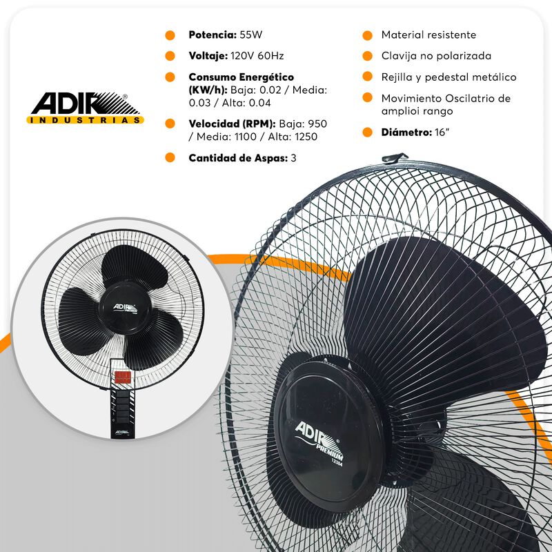 Ventilador 3 En 1 de 16 pulgadas 3 Velocidades ... image number null