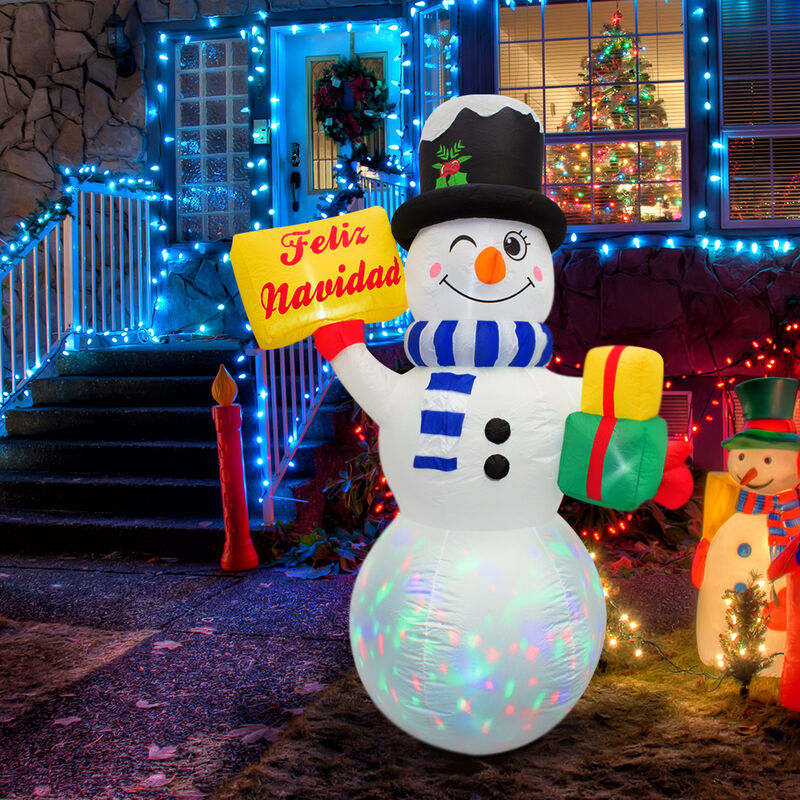 Inflable Navide&ntilde;o Mu&ntilde;eco De Nieve Feliz Navidad... image number null