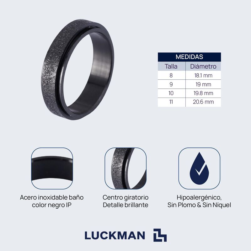 Anillo Hombre Anti Ansiedad Acero Inoxidable Re... image number null
