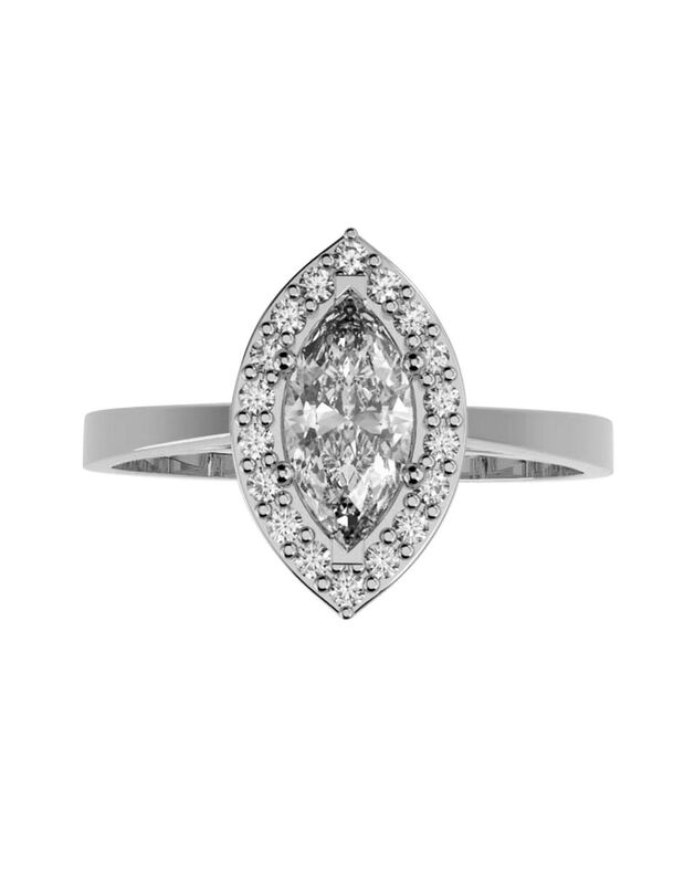 Anillo de Compromiso en Oro de 14K con Circonia... image number null