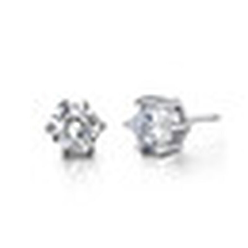 Aretes en Baño de Oro Blanco de 18K  con Crista... image number null