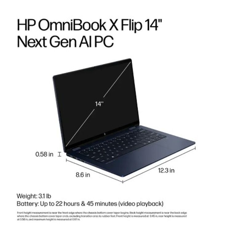 HP OmniBook X Flip  2 en 1  IA Copilot+PC 14" T... image number null