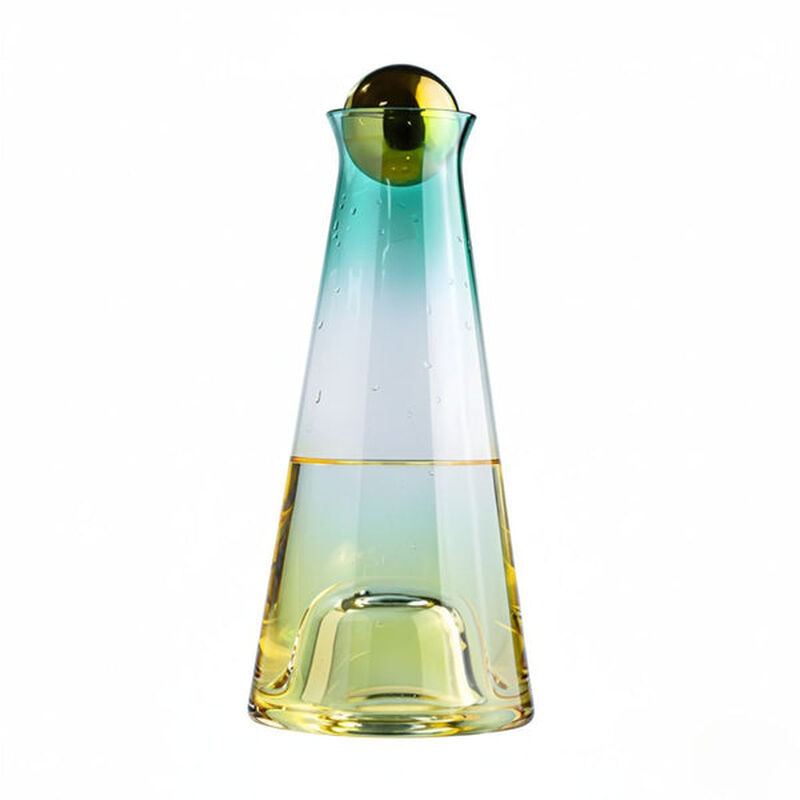 Jarra De Cristal &Aacute;mbar A Menta Con Tap&oacute;n Esf&eacute;ri... image number null