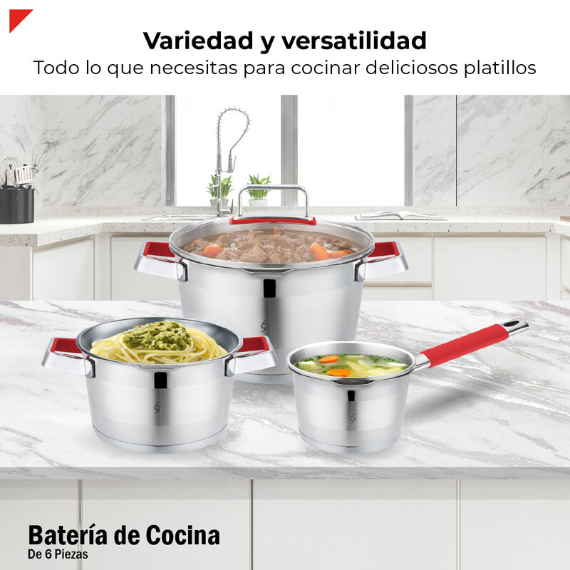 Bogner Batería De Cocina Acero Inoxidable 6 Pie... image number null