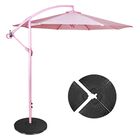 Sombrilla Full Color Rosa Exterior Lujo 2.9m + Base Contrapeso Jardimex