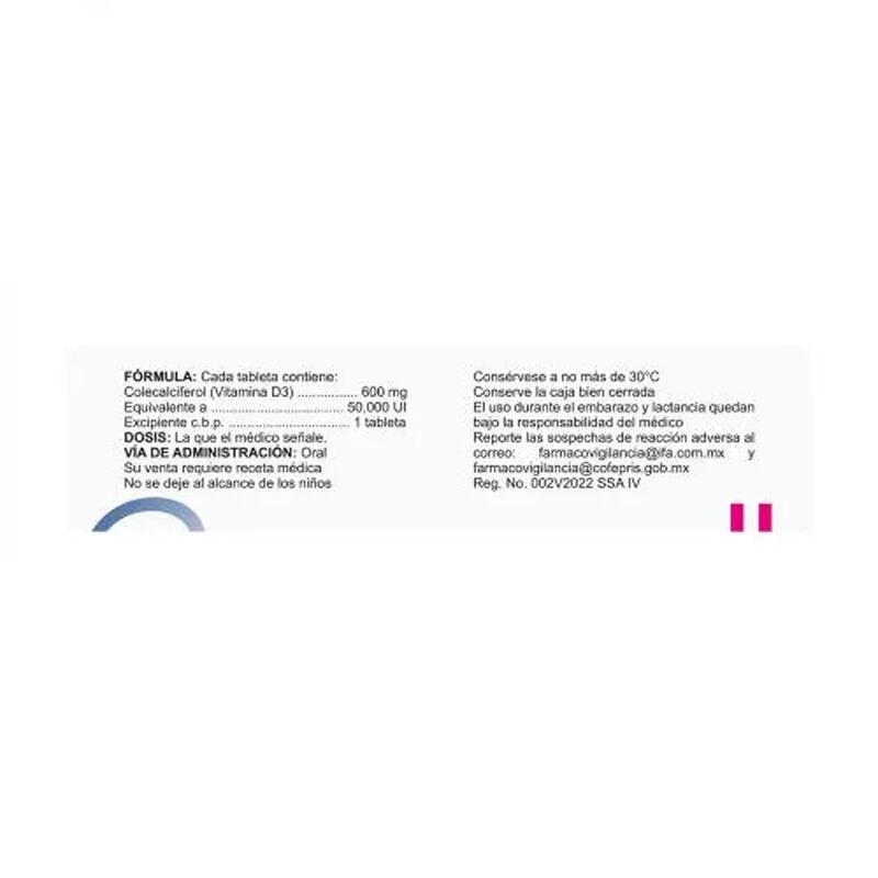 MOREBON COLECALCIFEROL 50 000 UI CON 4 TABLETAS image number null