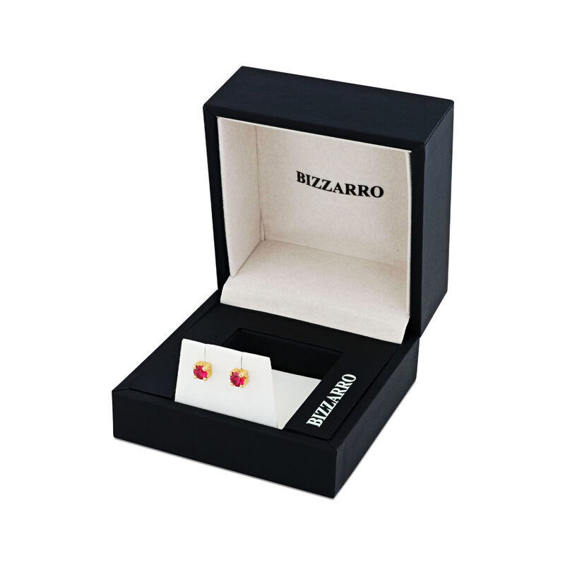 Broqueles De Oro Amarillo 14k Con Rubi image number null