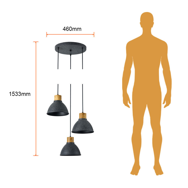 L&aacute;mpara Colgante de Metal 1.53 m de Altura, Pot... image number null