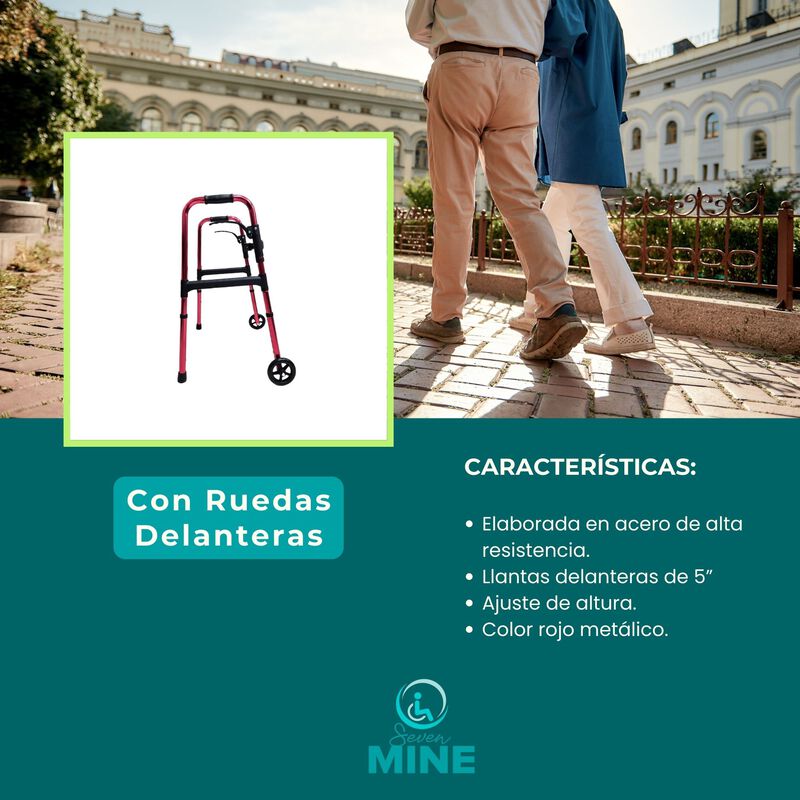 Andadera Viajera Plegable con Llantas delantera... image number null