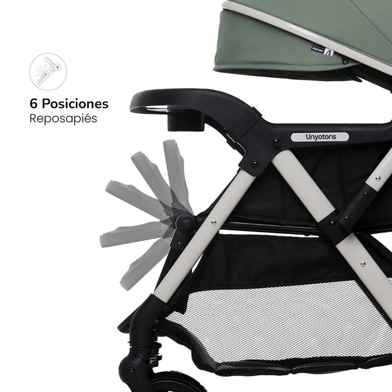 CARRIOLA CON PORTABEBE UNYOTONS K8 VERDE REVERS... image number null