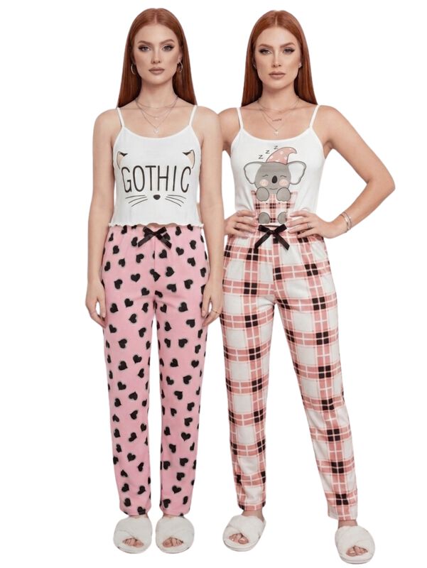 Pack De 2 Conjuntos De Pijamas Mujer Blusa Y Pa... image number null
