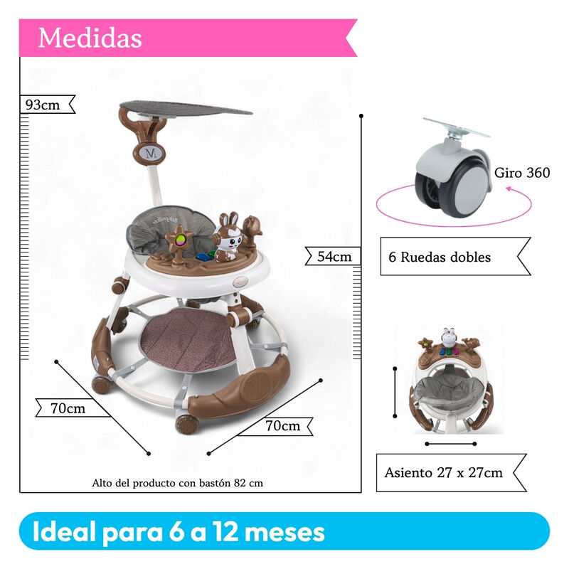 Andadera C/ Tapete Saltar&iacute;n Conejo Musical Mod.... image number null