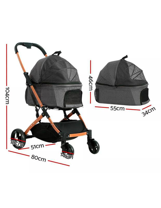 Carriola Est&aacute;ndar Para Perro Y Gato Elego image number null