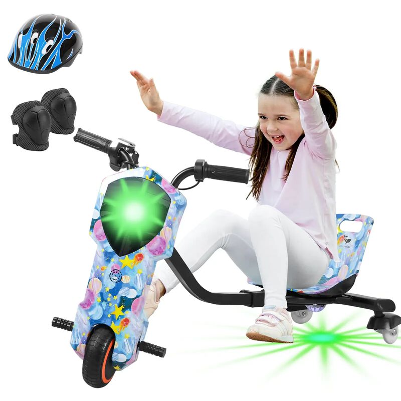 Triciclo El&eacute;ctrico Honey Whale MZ008 Azul image number null