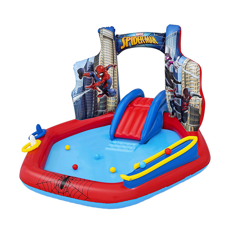Aberca Inflable Spiderman Con Resbaladilla Best... image number null
