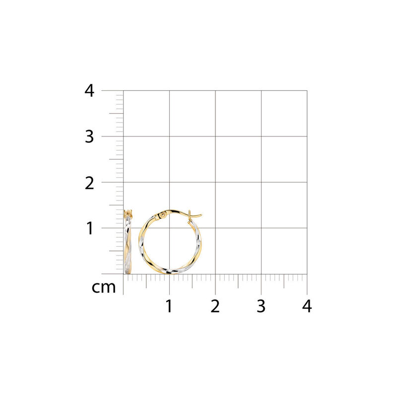 Arracadas Oro 10k Con Platinado 15 mm | Bizzarr... image number null