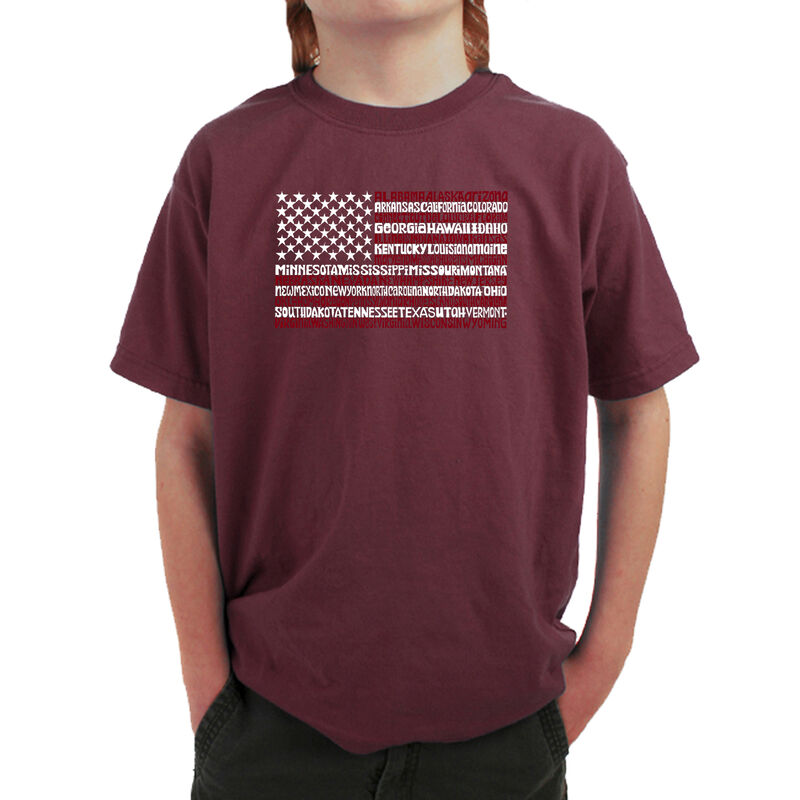 Camiseta Word Art Para Ni&ntilde;o - Bandera USA De Lo... image number null