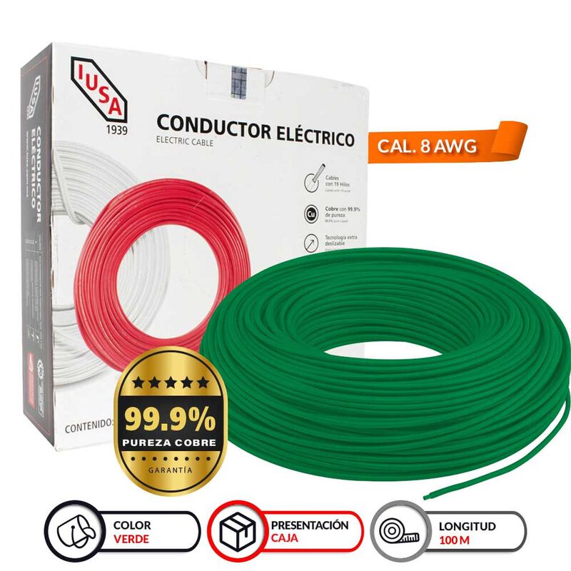 Cable Thw-ls/thhw-ls Ce Rohs 8 Awg En Caja Colo... image number null