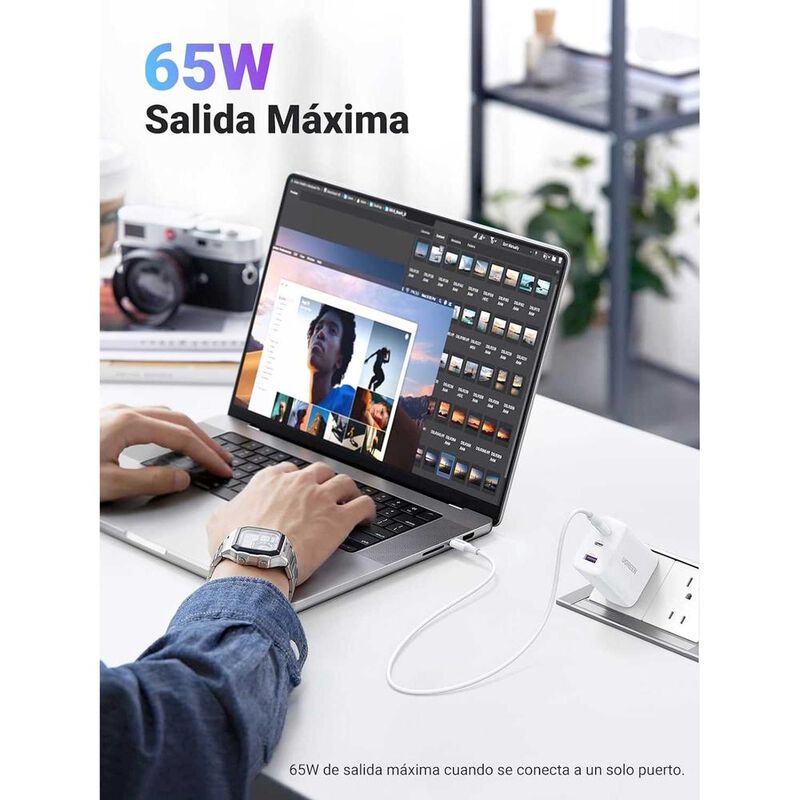 Cargador AC UGREEN 65W PD Universal USB-C para ... image number null