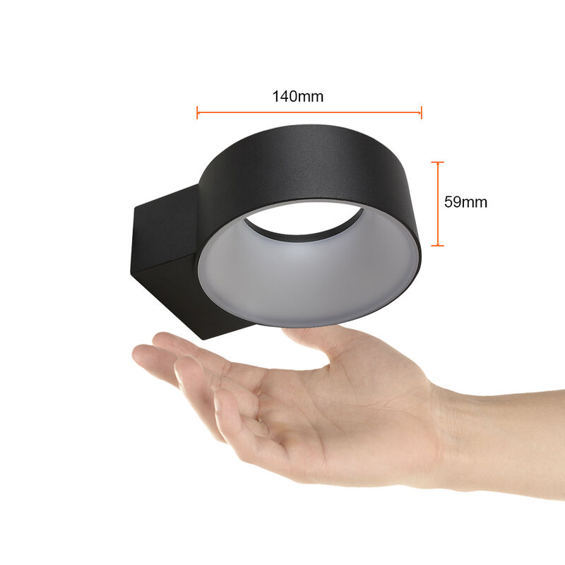 Lampara Sobreponer En Muro Exterior Negro 8w Lu... image number null